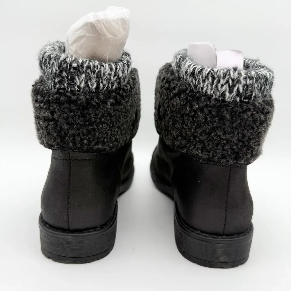 Cliffs by White Mountain Womens Duena Ankle Booties US 8.5 M Black Knit NIB